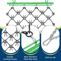 Garvee 4x4 FT ATV Chain Drag Harrow with 1/2 Inch Tines, Heavy-Duty Steel, Adjustable Tow Bar, Compatible with 2" Hitch, Lawn & Farm Use