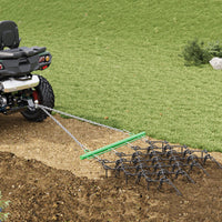 Garvee 4x4 FT ATV Chain Drag Harrow with 1/2 Inch Tines, Heavy-Duty Steel, Adjustable Tow Bar, Compatible with 2" Hitch, Lawn & Farm Use