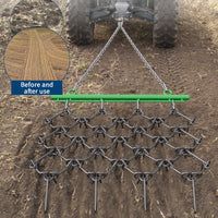 Garvee Heavy Duty Drag Harrow 4x4 FT 3/8" Tines Steel Powder Coated Adjustable Drawbar ATV UTV Lawn Tractor Soil Prep