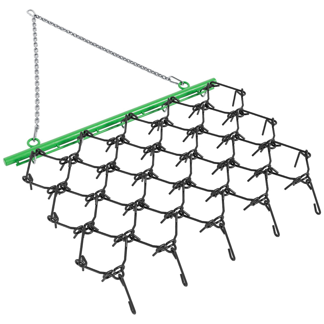 Garvee Heavy Duty Drag Harrow 5x4.5 FT 3/8" Tines Durable Steel Adjustable Drawbar for ATV UTV Lawn Tractors Soil Leveling Grading Pastures