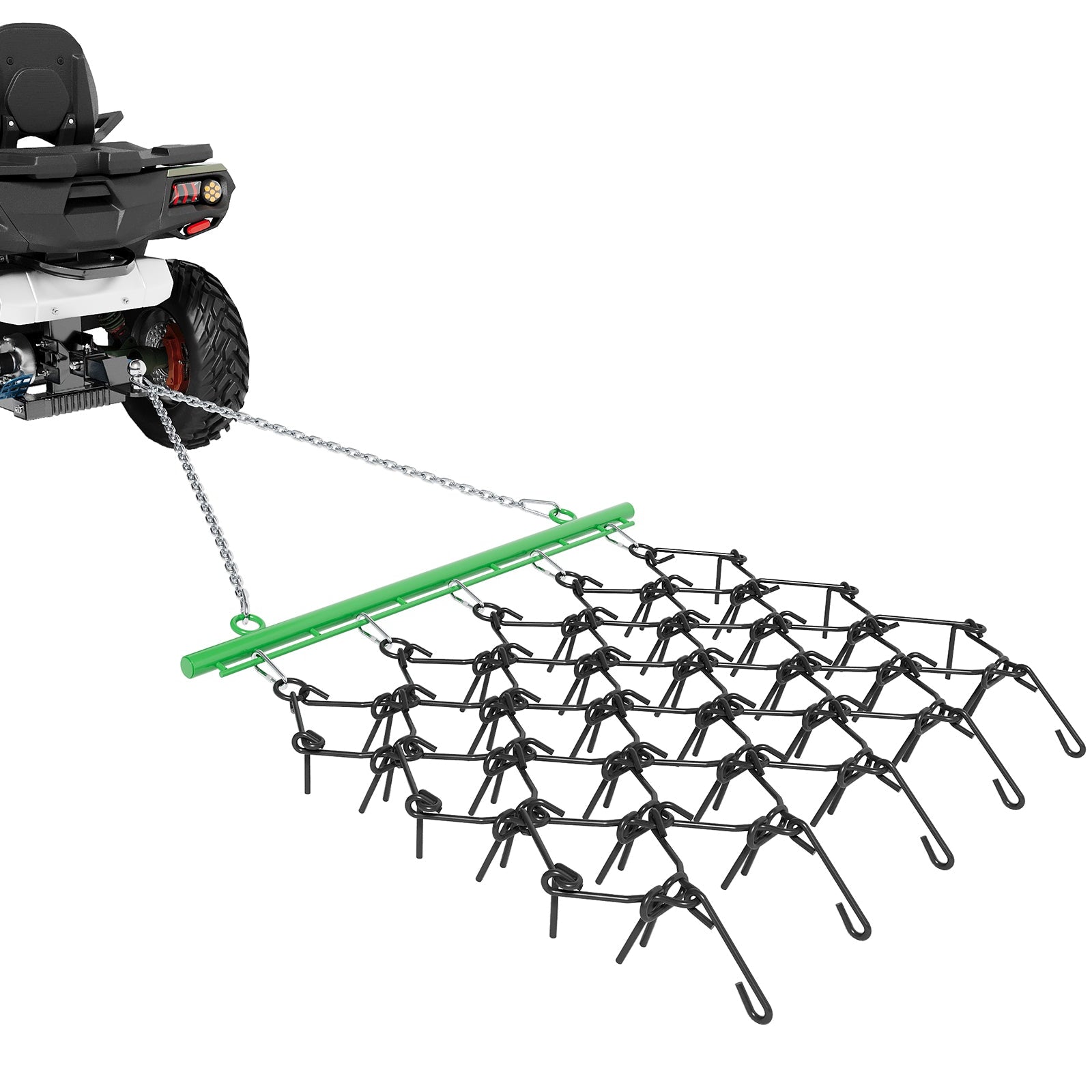 Garvee Heavy Duty Drag Harrow 5x4.5 FT 3/8" Tines Durable Steel Adjustable Drawbar for ATV UTV Lawn Tractors Soil Leveling Grading Pastures