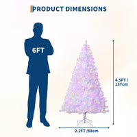 Garvee 4.5ft Prelit Christmas Tree, Rose Gold Tinsel Christmas Tree with 150 Dual-Color Led Lights & Sturdy Stand, Sparkle Xmas Decorations for Homes Offices, Parties