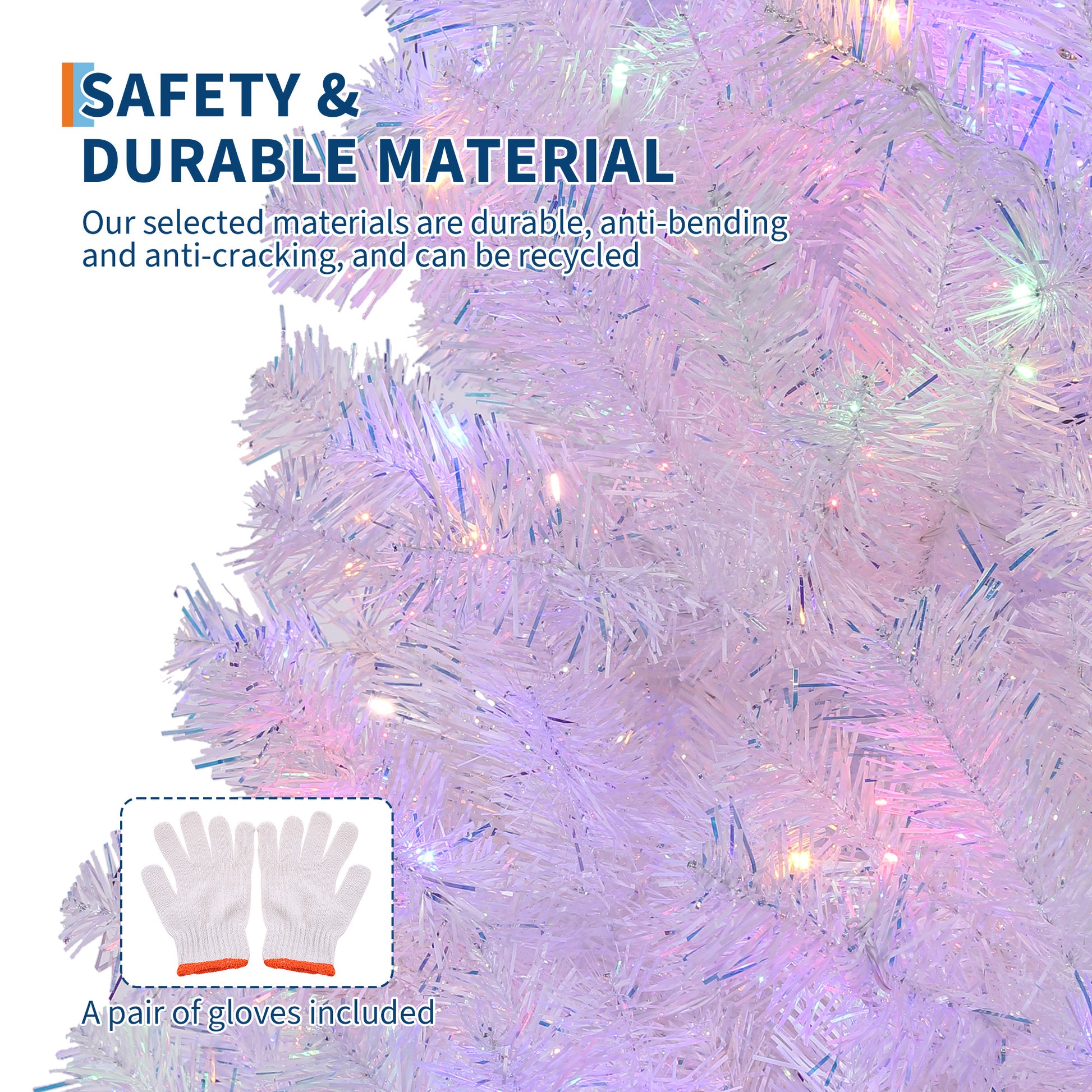 Garvee 6ft Prelit Christmas Tree, Rose Gold Tinsel Christmas Tree with 250 Dual-color LED Lights & Sturdy Stand, Sparkle Xmas Decorations for Homes Offices, Parties