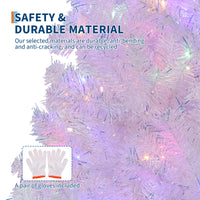 Garvee 7.5ft Prelit Christmas Tree, Rose Gold Tinsel Christmas Tree with 450 Dual-color LED Lights & Sturdy Stand, Sparkle Xmas Decorations for Homes Offices, Parties