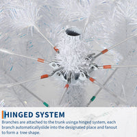 Garvee 7.5ft Prelit Christmas Tree, Rose Gold Tinsel Christmas Tree with 450 Dual-color LED Lights & Sturdy Stand, Sparkle Xmas Decorations for Homes Offices, Parties