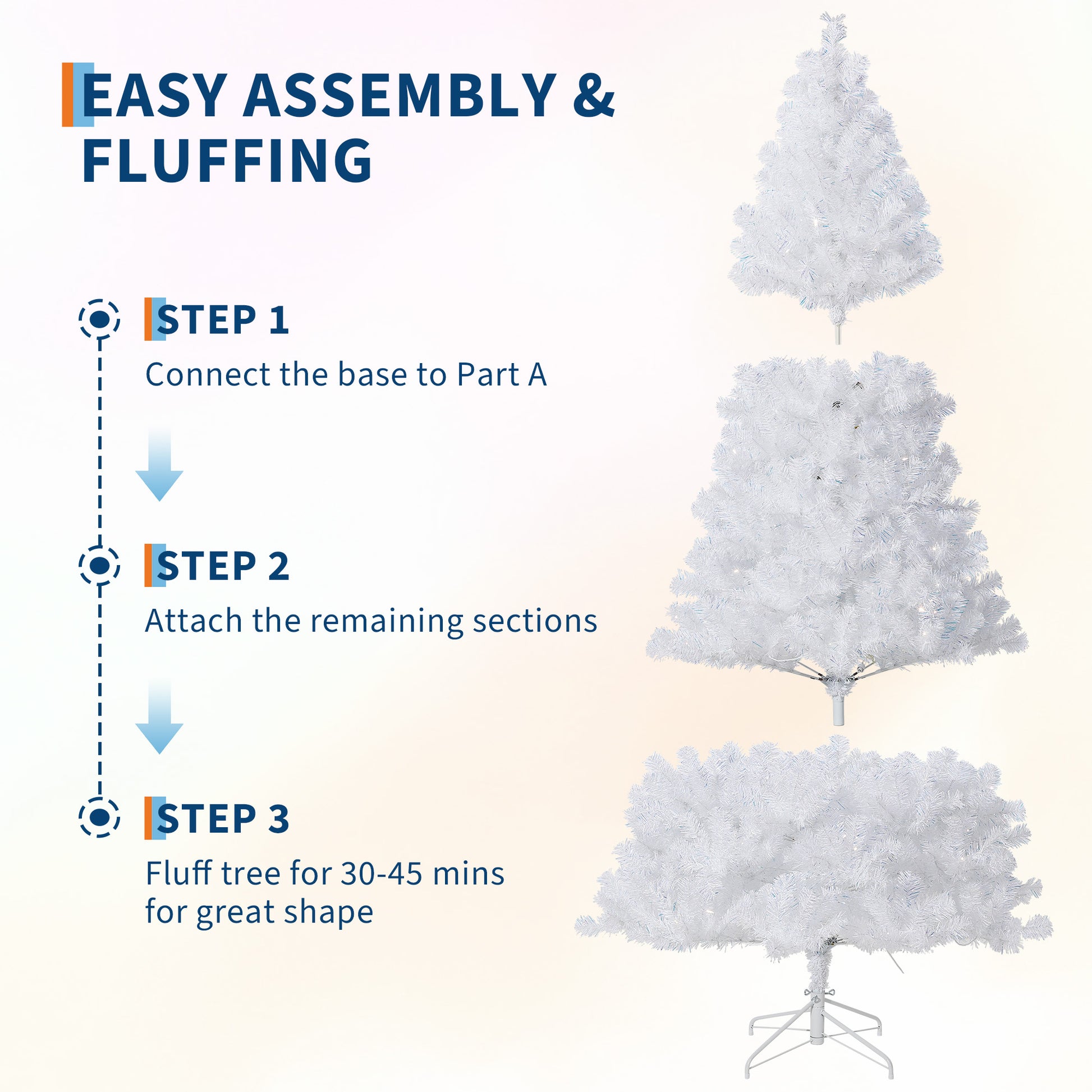 Garvee 4.5ft Prelit Christmas Tree, Rose Gold Tinsel Christmas Tree with 150 Dual-Color Led Lights & Sturdy Stand, Sparkle Xmas Decorations for Homes Offices, Parties