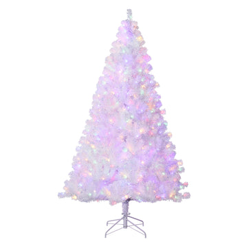 Garvee 7.5ft Prelit Christmas Tree, Rose Gold Tinsel Christmas Tree with 450 Dual-color LED Lights & Sturdy Stand, Sparkle Xmas Decorations for Homes Offices, Parties