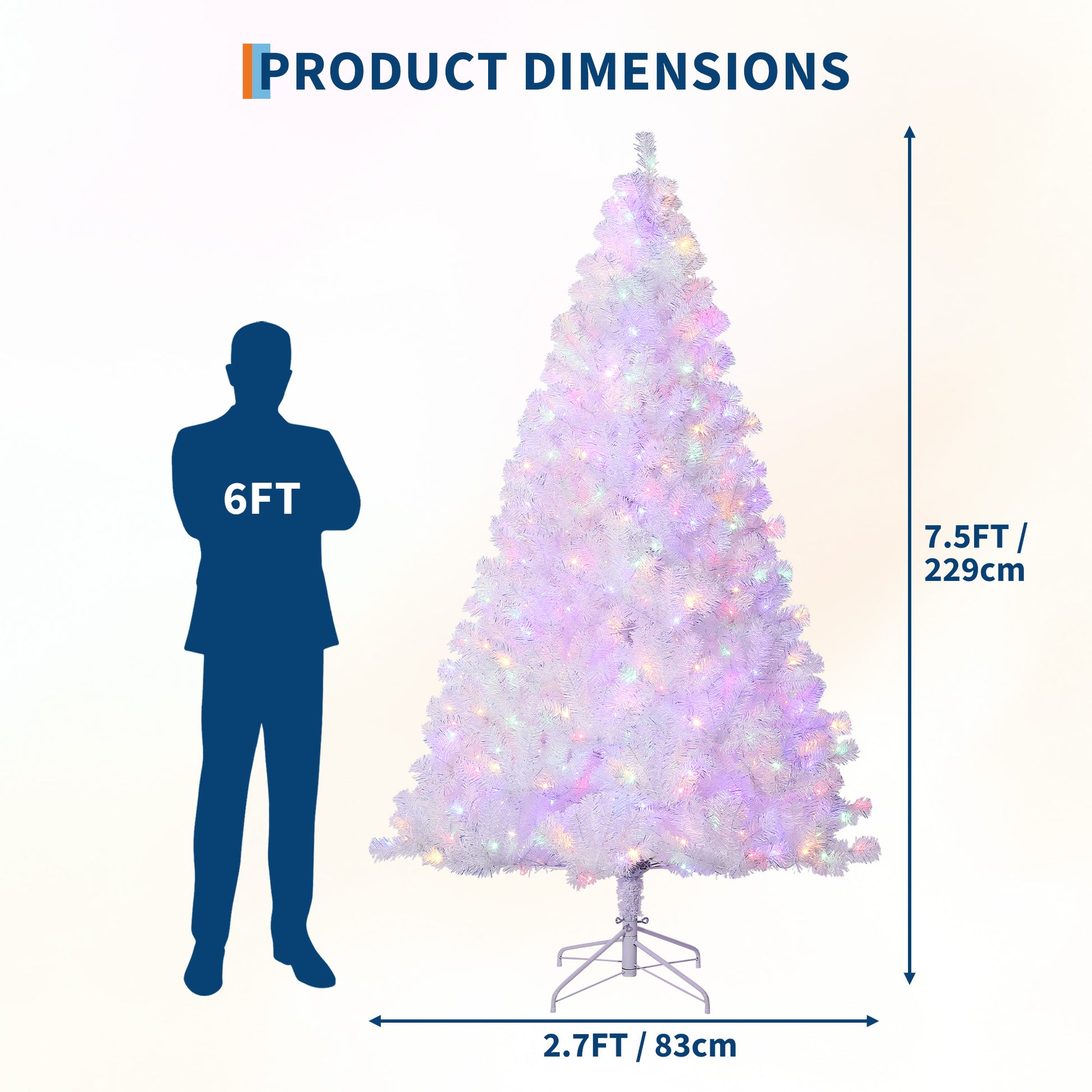 Garvee 7.5ft Prelit Christmas Tree, Rose Gold Tinsel Christmas Tree with 450 Dual-color LED Lights & Sturdy Stand, Sparkle Xmas Decorations for Homes Offices, Parties