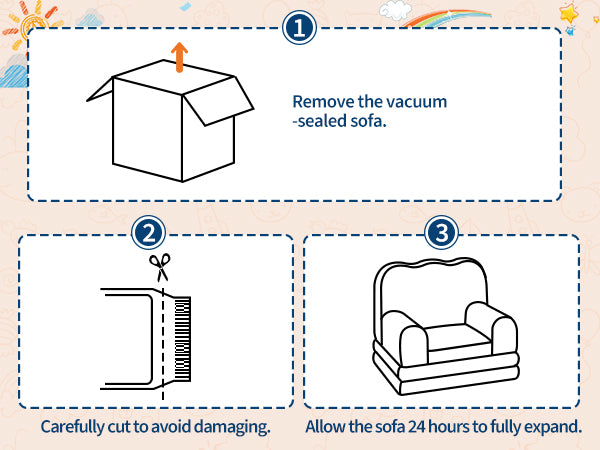 Garvee Foldable Lambswool Toddler Couch in Wave-Shaped Design for Reading and Playroom, White