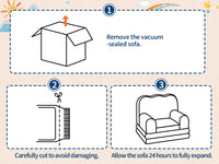 Garvee Foldable Lambswool Toddler Couch in Wave-Shaped Design for Reading and Playroom, Grey