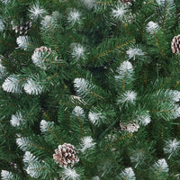 Garvee 9ft Pre-Lit Pencil Christmas Tree, Artificial Hinged Xmas Tree with 1106 Snow Flocked Tips, 450 Warm-White LED Lights, Metal Stand, Fake Slim Christmas Trees for Indoor/Outdoor Decor