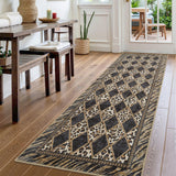 Garvee 2x10 Runner Rug Checkered Leopard Print Washable Non-Slip Kitchen Bedroom Hallway, Light Brown - Light Brown