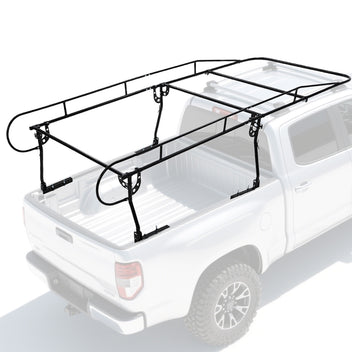 Garvee Universal Truck Bed Rack Heavy-Duty Steel Adjustable Utility Ladder Rack For Pick-up Trucks 1000 LBS Capacity Black