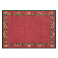 Garvee Christmas Area Rugs, Red 2'x3' Bells Holly Berry Ribbon Garland Traditions Throw Carpets for Living Room Bedroom Kitchen Dining Room Nursery Office