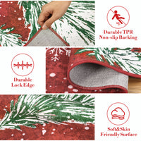 Garvee Christmas 6x9 Area Rug, Red Snowflake Christmas Tree Rugs for Living Room Washable, Bedroom Throw Rugs Non Slip, Soft Low Pile Floor Carpet for Kitchen Dining Room Christmas Decorations
