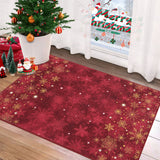 Garvee Christmas Snowflake Red 2x3 Feet Washable Foldable Non-Slip Rug (Low Pile), Pet & Child Friendly Carpet for Living Room, Bedroom Holiday Decoration - Red