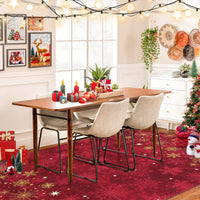 Garvee Christmas Snowflake Red 8x10 Feet Washable Foldable Non-Slip Rug (Low Pile), Pet & Child Friendly Carpet for Living Room, Bedroom Holiday Decoration