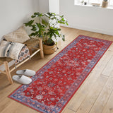Garvee Area Rugs for Living Room Vintage Washable Non Slip Rugs for Dining Room Bedroom Indoor Rugs for Office - Red