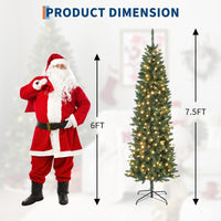 Garvee 7.5ft Christmas Tree, Prelit Artificial Pencil Xmas Tree with Dual-color LED Lights, Easy Assemble, Xmas Decor for Home Party Office Mall Holiday