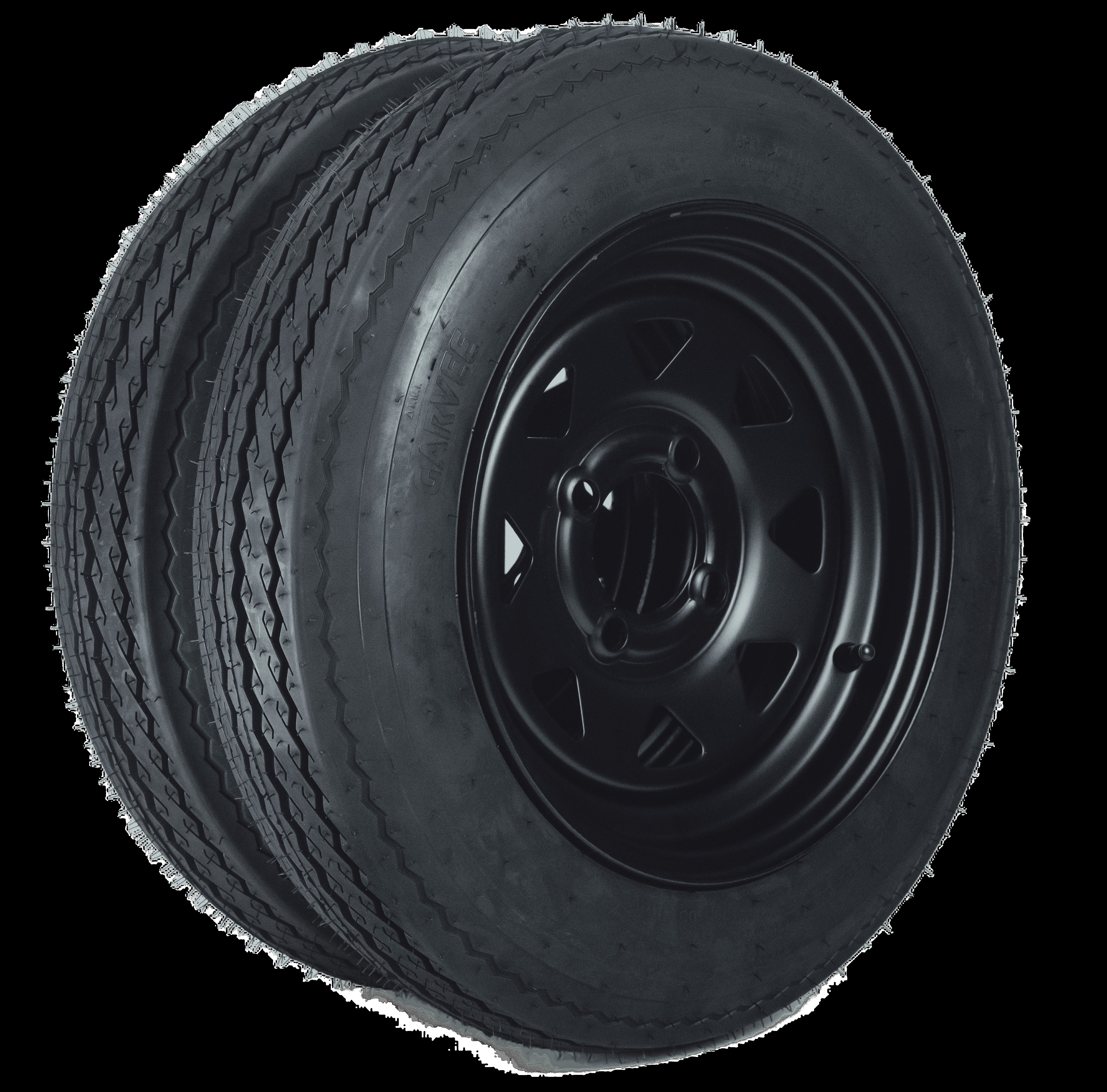 CHEINAUTO 4.80-12 Trailer Tires On White Spoke Wheels – 4 Lug, 6-Ply, 1500 Lbs – Pair