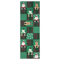 Garvee Christmas Runner Rug 2x6, Non Slip, Washable, Low Pile, Stain Resistant, Checkered Santa Claus Design, Green, Holiday Home Decor