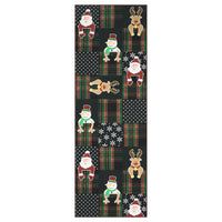 Garvee Christmas Runner Rug 2x6, Washable Non-Slip Low Pile Stain Resistant Checkered Santa Claus Snowflakes for Kitchen Hallway Bedroom