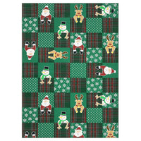 Garvee Christmas Living Room Area Rug with Santa Deer Snow Design, Non-Slip & Foldable, Lightweight Plush Material, Stain-Resistant & Machine Washable, Large Size for Nursery Bedroom Dining Playroom