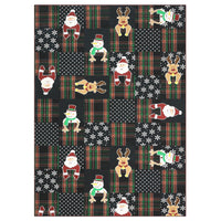 Garvee Christmas Area Rug 8x10 Low Pile Non-Slip Soft Plush Winter Holiday Santa Deer Snow Pattern Nursery Kids Room Dining Room
