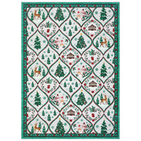 Garvee Christmas Area Rug 5x7 - Festive Design, Non-Slip Backing, 100% Polyester, Washable, Low Pile, Durable, Bedroom & Living Room