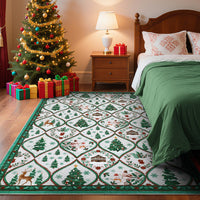 Garvee Christmas Area Rug 4x6 - Festive Boho Trellis, Ultra-Soft & Washable, Non-Slip Polyester, Low Pile, Neutral Beige, Living Room & Bedroom