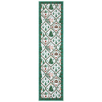 Garvee Christmas Runner Rug 2x6 Non-Slip Washable Polyester Soft Low Pile Stain Resistant Beige Green for Kitchen Hallway Bedroom