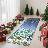 Garvee Christmas Runner Rug 2x8 Non-Slip Washable Polyester Low Pile Soft Faux Wool Cozy Holiday Floor Mat for Hallway Bedroom Living Room
