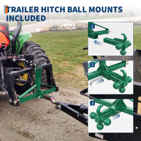 Garvee 3 Point Trailer Hitch 2" Receiver Towing Ball 10,000Lb Capacity Powder-Coated Steel Quick Hitch Compatible Category 1 Tractors Heavy Duty Industrial Use