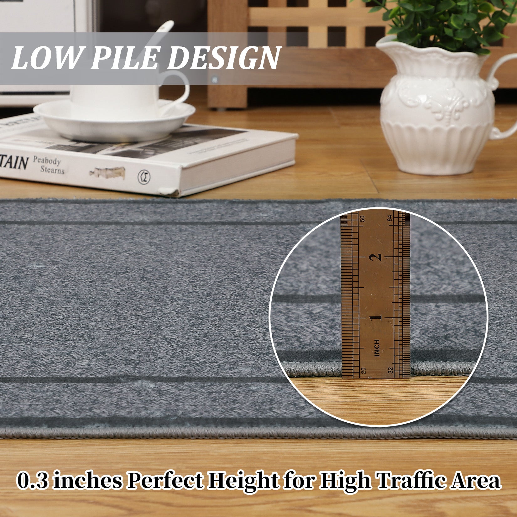 Garvee Indoor Area Rug Weather Resistant Easy to Clean Non Slip Stain Resistant Grey 10x13Ft