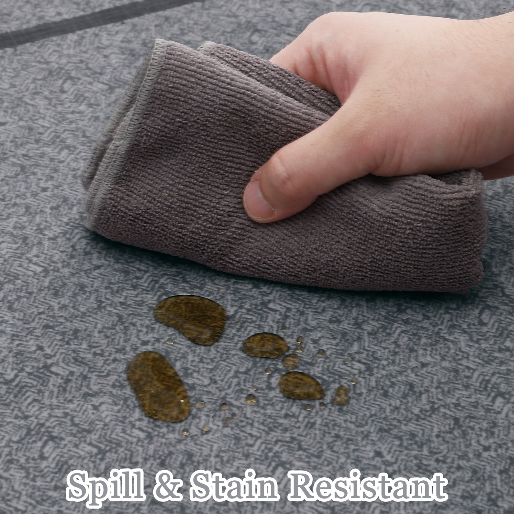 Garvee Indoor Area Rug Weather Resistant Easy to Clean Non Slip Stain Resistant Grey 9x12Ft