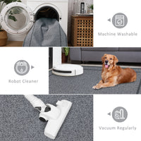 Garvee Indoor Area Rug Weather Resistant Easy to Clean Non Slip Stain Resistant Grey 9x12Ft