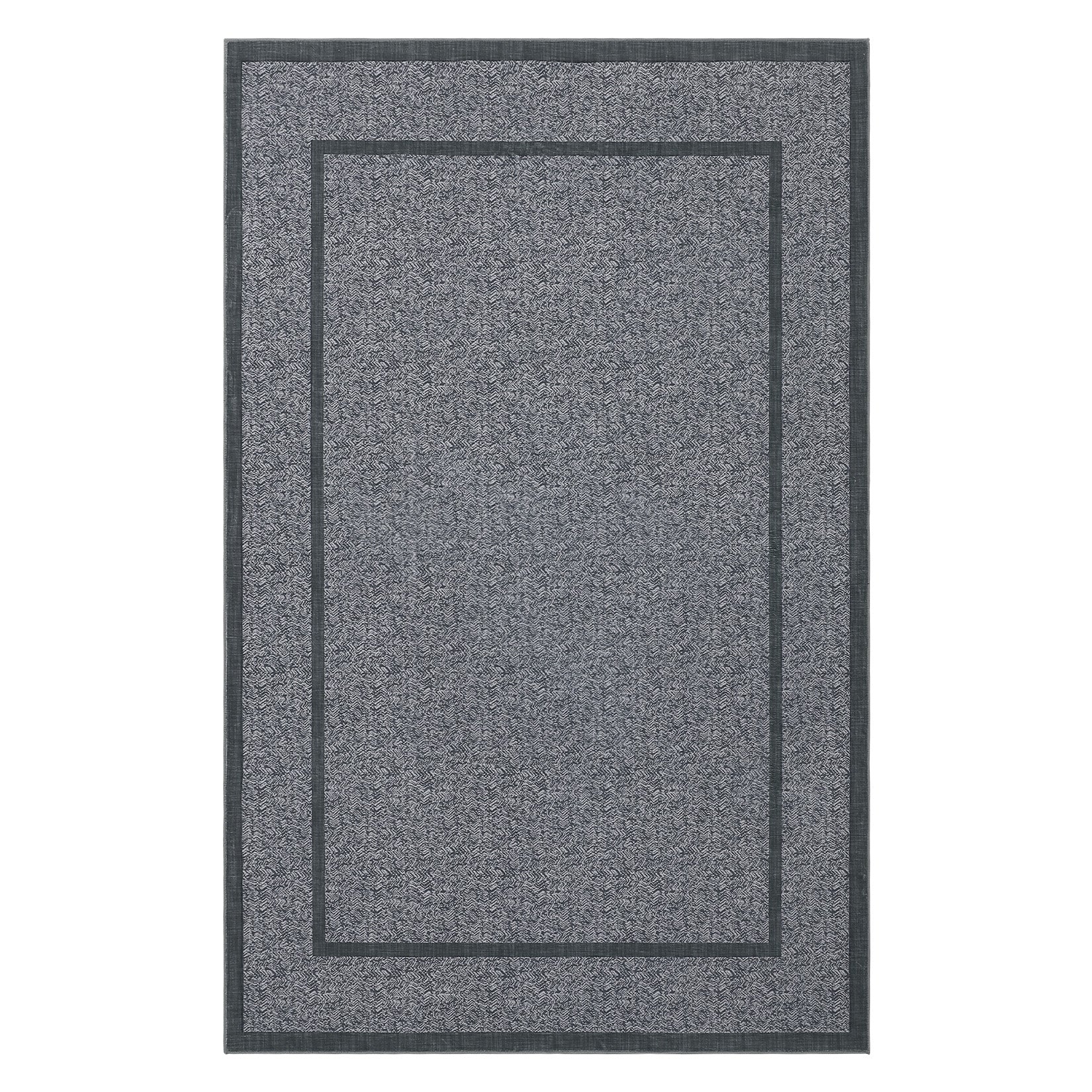 Garvee Indoor Area Rug Weather Resistant Easy to Clean Non Slip Stain Resistant Grey 9x12Ft