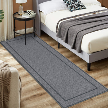 Garvee Indoor Area Rug Weather Resistant Easy to Clean Non Slip Stain Resistant Floor Mat for Dining Room Bedroom Grey 2x6Ft
