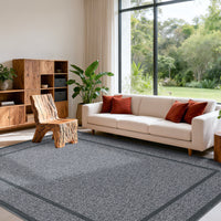 Garvee Indoor Area Rug Weather Resistant Easy to Clean Non Slip Stain Resistant Grey 9x12Ft