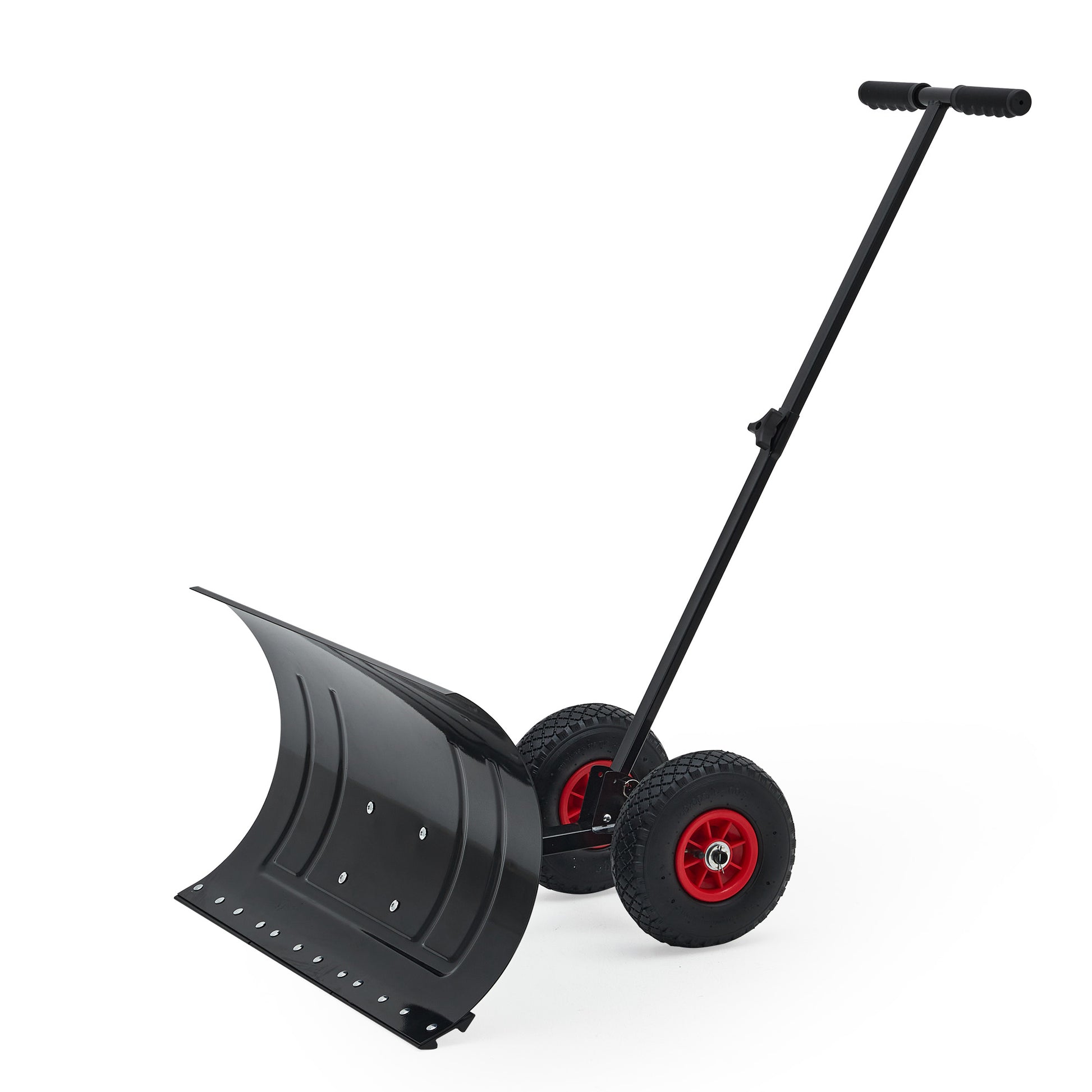 Garvee Snow Shovel with Wheels 29" Wide Adjustable Single Blade & Handle Metal Blade Inflatable Wheels Easy Install for Driveway & Sidewalk