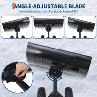 Garvee 29" Snow Shovel with Wheels Heavy Duty Push Snow Plow Shovel, Adjustable Handle, Angled Blade, Efficient Snow Removal for Pavement