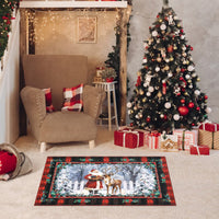 Garvee Christmas 2x3 Kitchen Rugs and Mats Santa Claus Elk Non Slip Rugs Christmas Floor Mats for Kitchen Home Hallway Holiday Decor