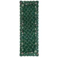 Garvee Floral Irregular Edge Carpet Non Slip Washable Boho Vintage Entry Rug Green 2x6ft Indoor Low Pile