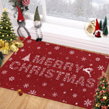 Garvee Christmas Red 2x3 Washable Non Slip Area Rug with Snowflake Merry Christmas Letter for Hallway Living Room Bedroom - Red