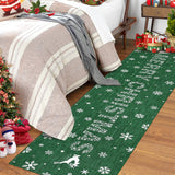 Garvee Christmas Green 2x10 Runner Rug Washable Non Slip Area Rug with Snowflake Merry Christmas Letter for Hallway Living Room Bedroom - Green