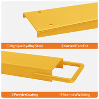 Garvee 84 Inch Forklift Fork Extensions 5mm Steel Heavy-Duty Slide-On Safety Strap Yellow Warehouse Use