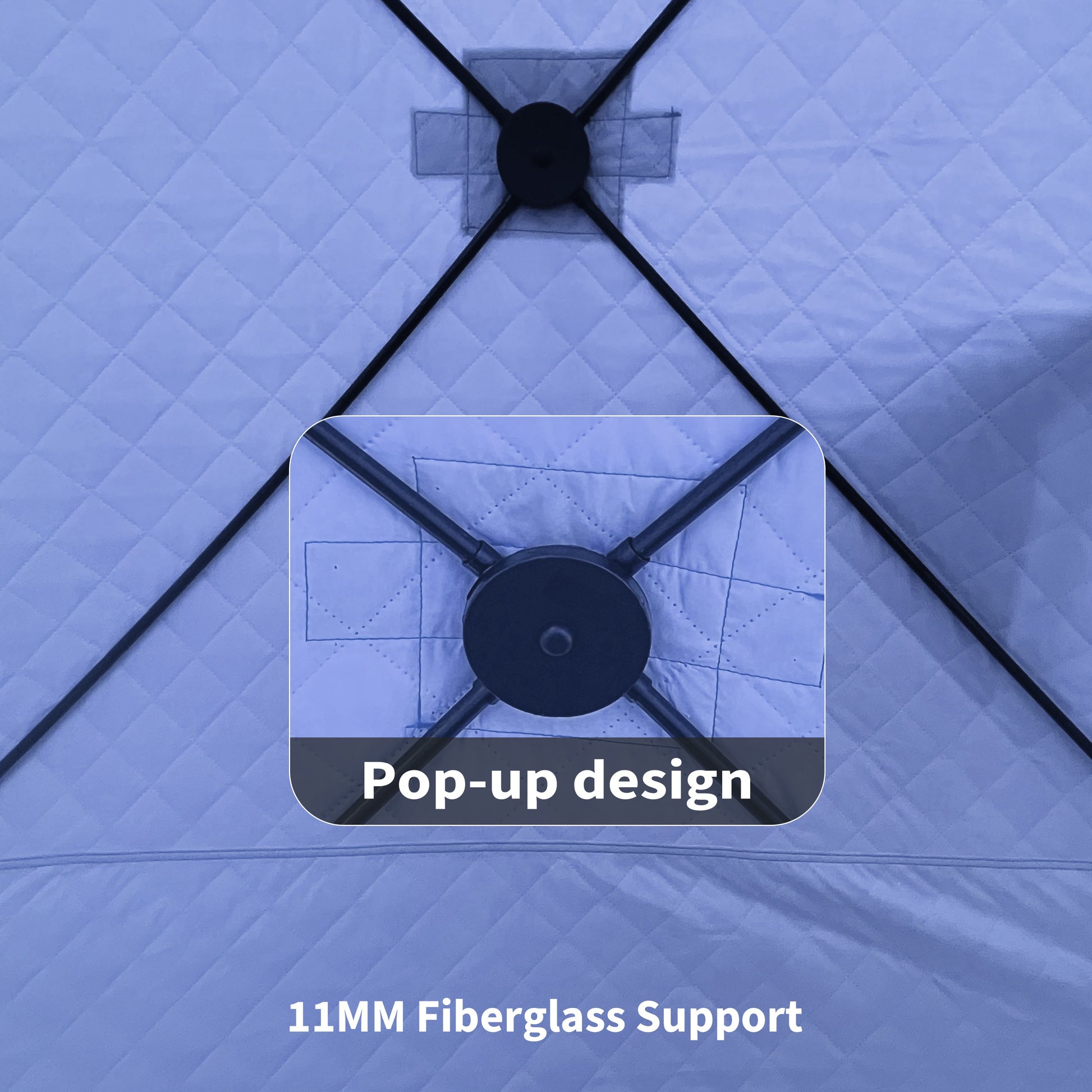 Garvee Ice Fishing Tent, Pop-Up Portable Hub-Style Ice Fishing Shelter, 34 Square Feet of Fishable Area, 3-Person Shelter