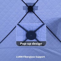 Garvee Ice Fishing Tent, Pop-Up Portable Hub-Style Ice Fishing Shelter, 34 Square Feet of Fishable Area, 3-Person Shelter
