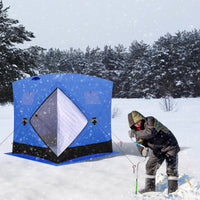 Garvee Ice Fishing Tent, Pop-Up Portable Hub-Style Ice Fishing Shelter, 34 Square Feet of Fishable Area, 3-Person Shelter