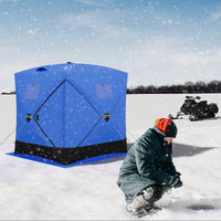 Garvee Ice Fishing Tent, Pop-Up Portable Hub-Style Ice Fishing Shelter, 34 Square Feet of Fishable Area, 3-Person Shelter